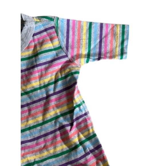 Hanna Andersson Gray Stripe Short Sleeve Pajama Top Girl's Size 8 - Picture 3 of 5